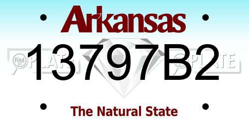 13797B2 Arkansas License Plate