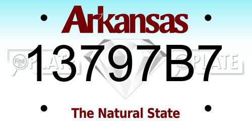 13797B7 Arkansas License Plate