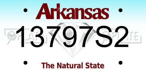 13797S2 Arkansas License Plate