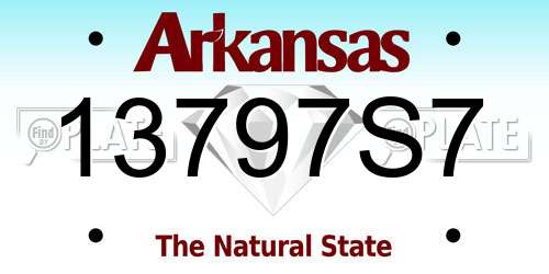 13797S7 Arkansas License Plate