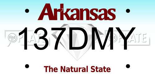137DMY Arkansas License Plate