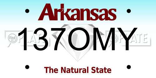 137OMY Arkansas License Plate