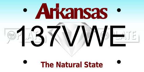 137VWE Arkansas License Plate