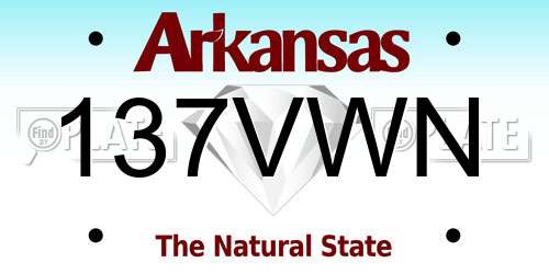 137VWN Arkansas License Plate