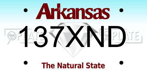 137XND Arkansas License Plate