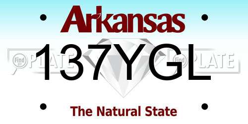 137YGL Arkansas License Plate
