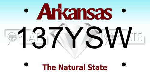 137YSW Arkansas License Plate