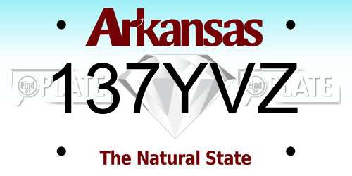 137YVZ Arkansas License Plate