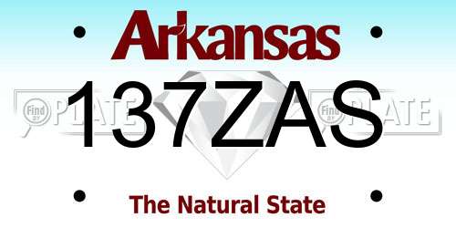 137ZAS Arkansas License Plate