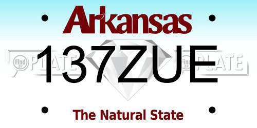 137ZUE Arkansas License Plate