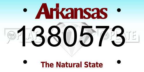 1380573 Arkansas License Plate