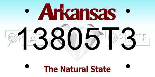 13805T3 Arkansas License Plate