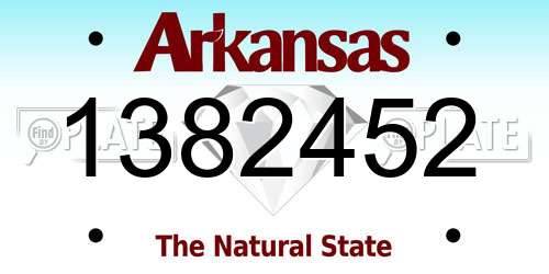 1382452 Arkansas License Plate