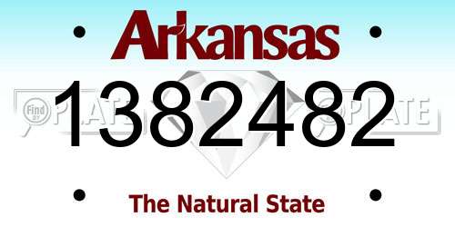 1382482 Arkansas License Plate