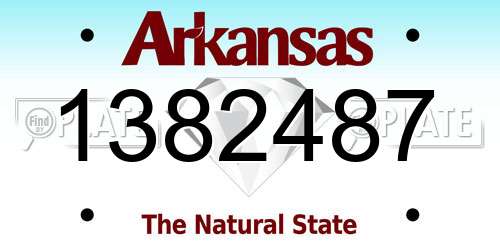 1382487 Arkansas License Plate