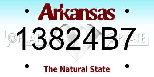 13824B7 Arkansas License Plate