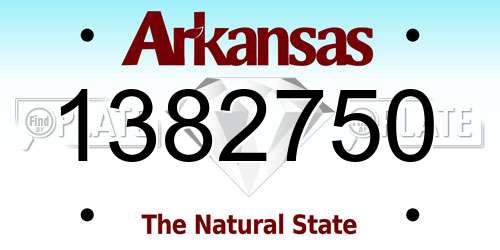 1382750 Arkansas License Plate