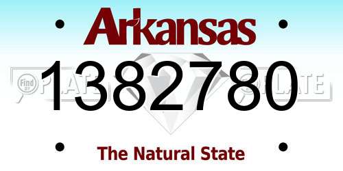1382780 Arkansas License Plate