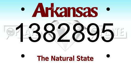 1382895 Arkansas License Plate