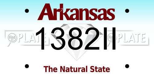 1382II Arkansas License Plate