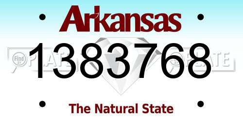 1383768 Arkansas License Plate