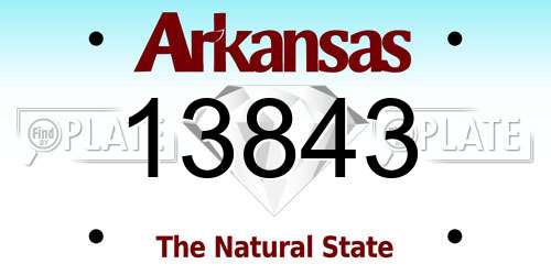 13843 Arkansas License Plate