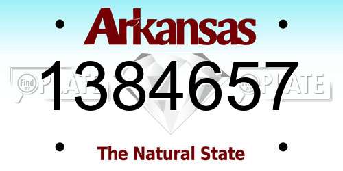 1384657 Arkansas License Plate