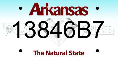 13846B7 Arkansas License Plate