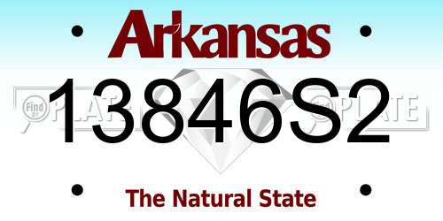 13846S2 Arkansas License Plate