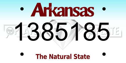 1385185 Arkansas License Plate