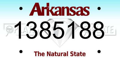 1385188 Arkansas License Plate