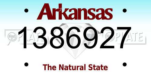 1386927 Arkansas License Plate