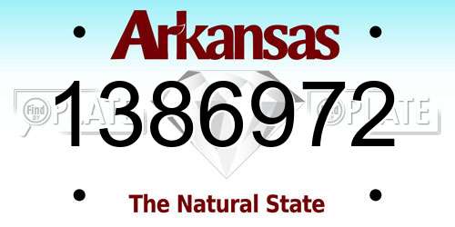 1386972 Arkansas License Plate