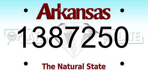 1387250 Arkansas License Plate