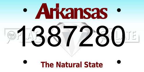 1387280 Arkansas License Plate