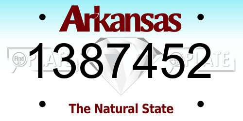 1387452 Arkansas License Plate