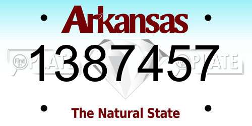 1387457 Arkansas License Plate