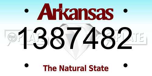 1387482 Arkansas License Plate