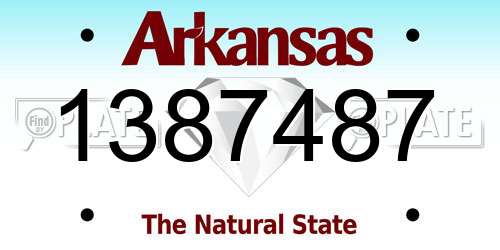 1387487 Arkansas License Plate