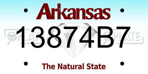 13874B7 Arkansas License Plate