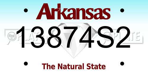 13874S2 Arkansas License Plate