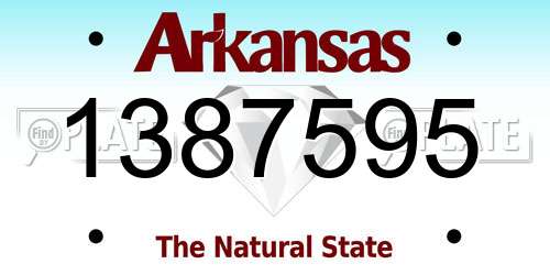1387595 Arkansas License Plate