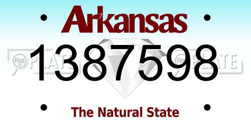 1387598 Arkansas License Plate