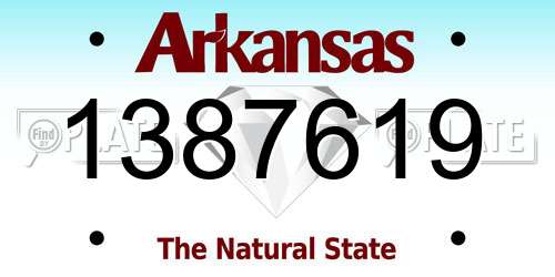 1387619 Arkansas License Plate