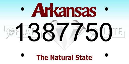 1387750 Arkansas License Plate