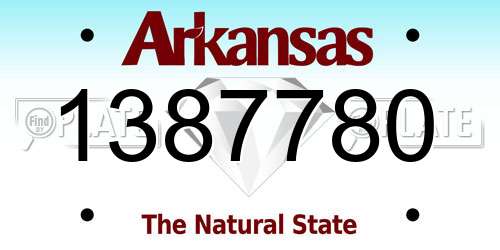 1387780 Arkansas License Plate