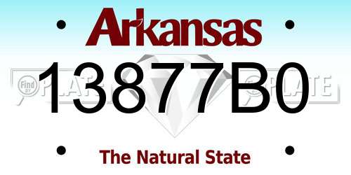 13877B0 Arkansas License Plate
