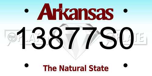 13877S0 Arkansas License Plate
