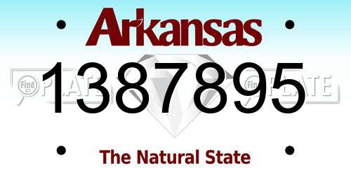 1387895 Arkansas License Plate