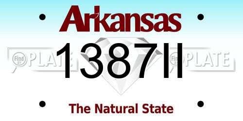 1387II Arkansas License Plate
